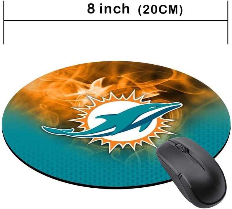 ZYJTEK Sports Round Mouse Pad,Blue Black Design Non-Slip Rubber Base Mousepad for Computers Laptop Desk,Gaming Mouse Mat for Football Fans - Image 4